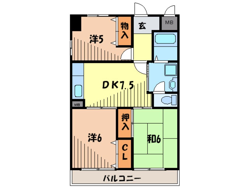 間取図 コ－ポ貴崎