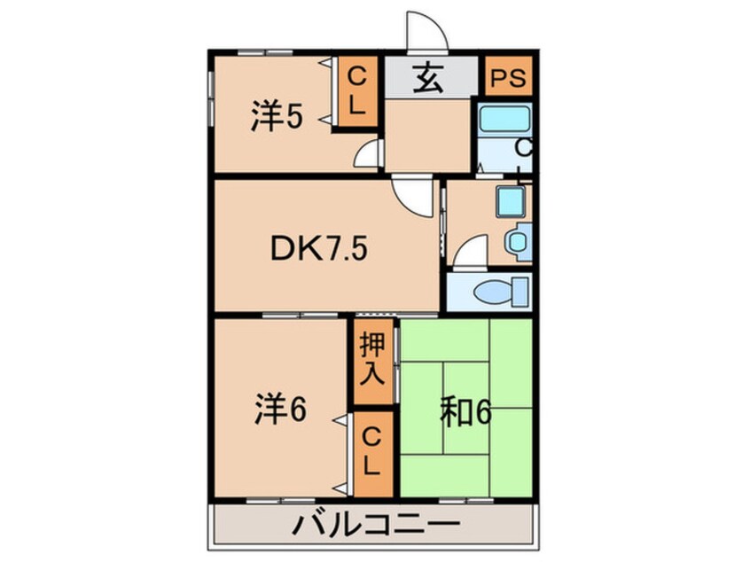 間取図 コ－ポ貴崎