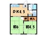 潮見ケ丘ハイツ 2DKの間取り