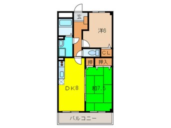 間取図 ハ－ティス宝塚Ⅱ