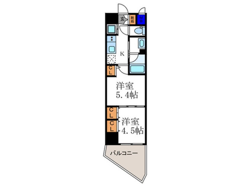 間取図 べラジオ三条朱雀（402）