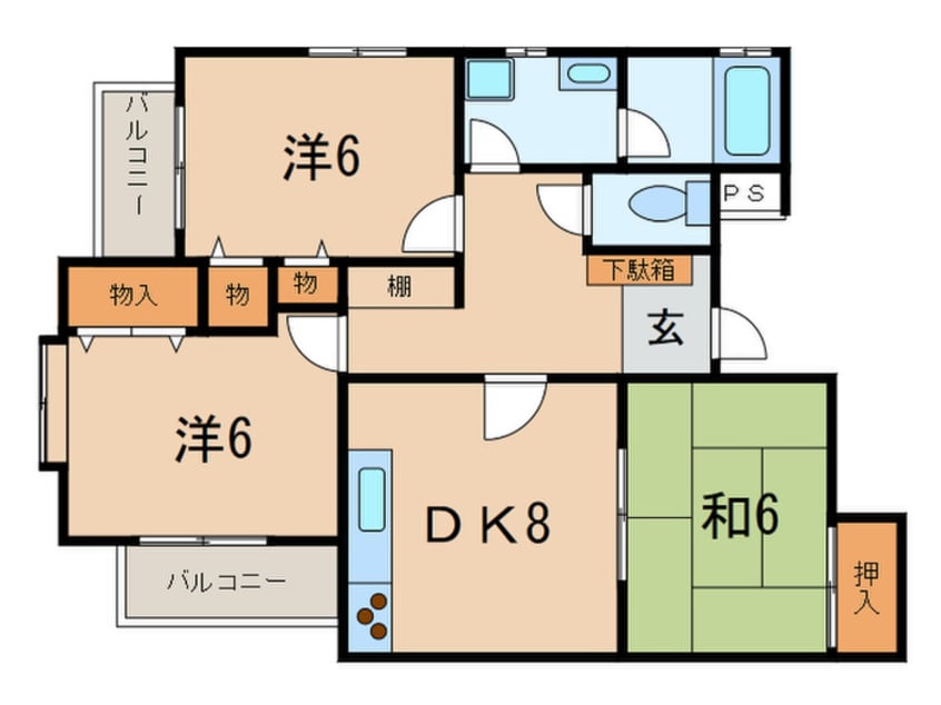間取図 ボルネ東芦屋