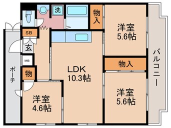 間取図 ハイエステ－ト中京