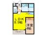 H-maison大正 1LDKの間取り