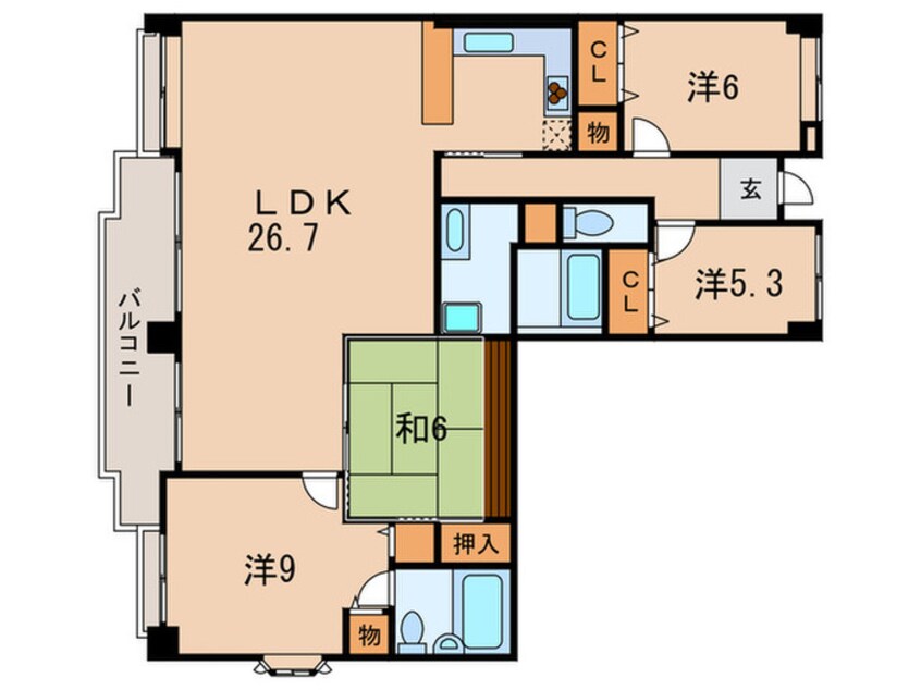 間取図 フォーシーズンズ芦屋