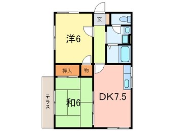 間取図 セジュ－ル中田Ⅱ