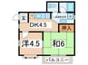 ニッシンハイツ 2DKの間取り