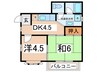 ニッシンハイツ 2DKの間取り
