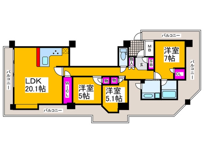 間取り図 ﾋﾞｯｸﾞｶｰｻ堺しらさぎ駅前Ｄ(922)