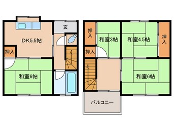 間取図 田井町貸家（田井町8-4）