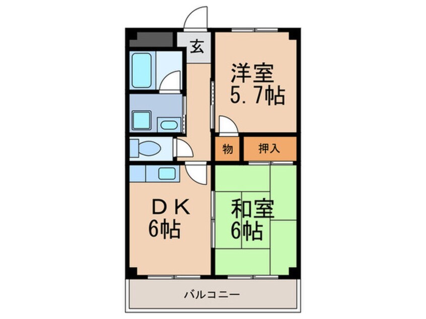 間取図 メゾン・ド・ヒラオカ・２番館