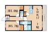 ピュアコート六地蔵 2LDKの間取り