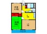 第二メゾン扇 2LDKの間取り