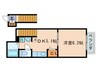 ハイツ喜望峰 1DKの間取り