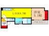 荒本フラワーレジデンス 1LDKの間取り