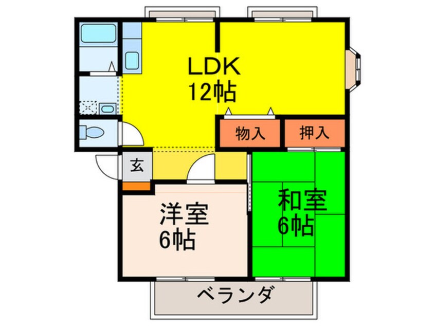 間取図 サンライフ北畑 B棟