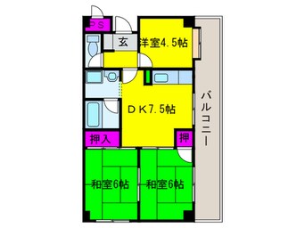 間取図 クレ－ル綾園