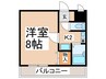 トレイズⅡ 1Kの間取り