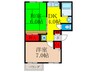 ラ・クルー横江　Ｂ棟 2DKの間取り