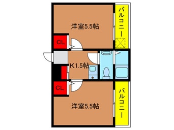間取図 ラ・フォンティーヌ西田