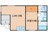 安倉西貸家 1LDKの間取り