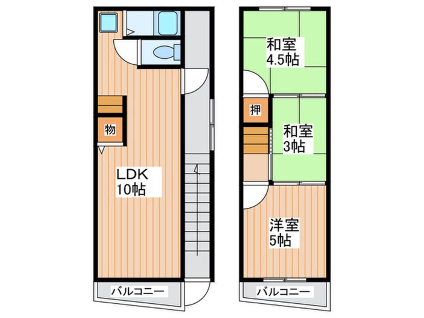 間取図 都島中通3丁目5-6貸家