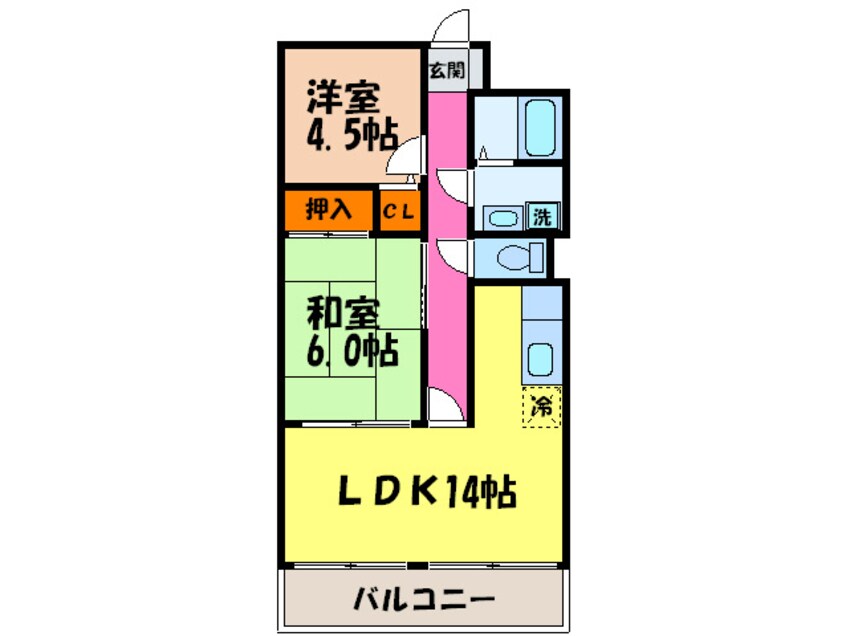 間取図 クレ－ル塩屋