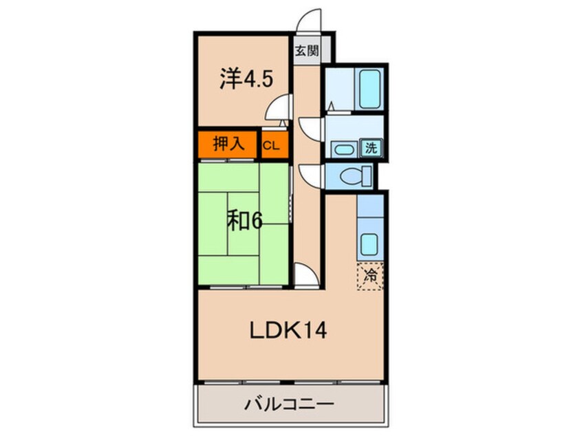 間取図 クレ－ル塩屋