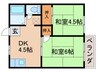 ハイツクリスタル 2DKの間取り