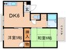 メロディハイツ高槻Ⅰ 2DKの間取り
