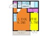 コンフォール山手 1LDKの間取り