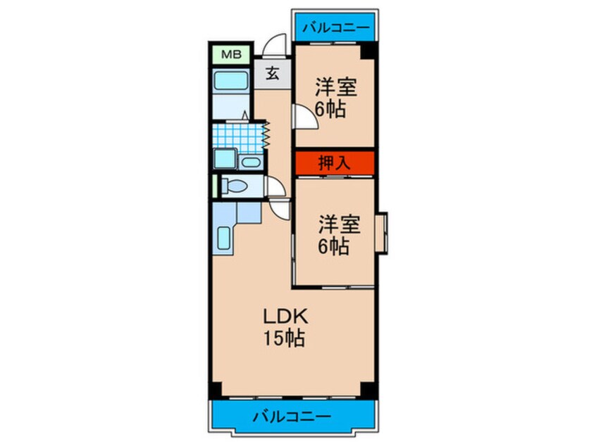 間取図 エバ－ヒルズ