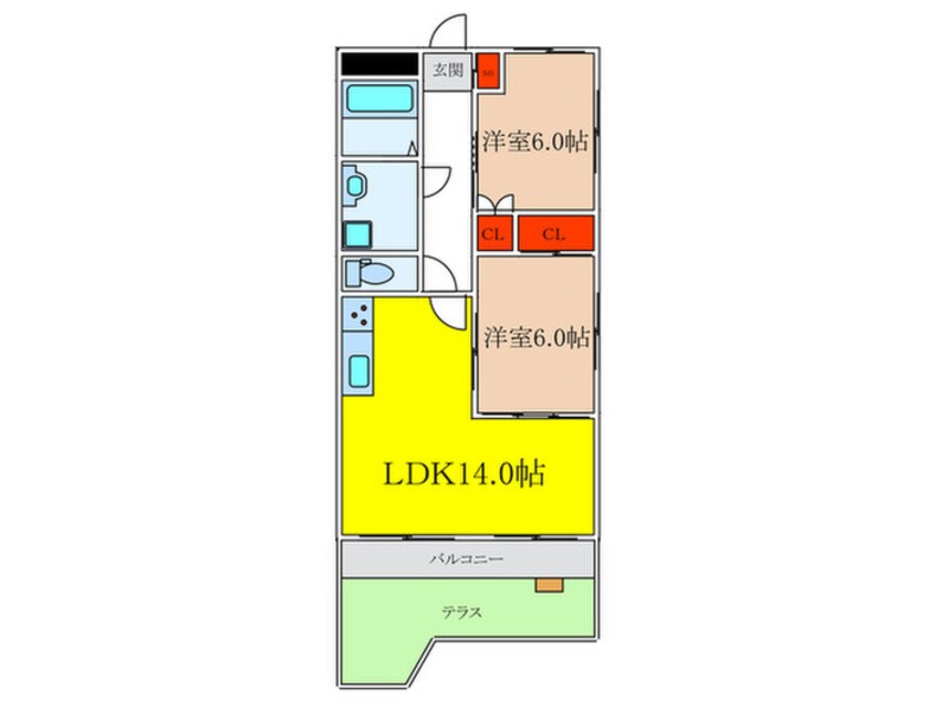間取図 シャルム千里山
