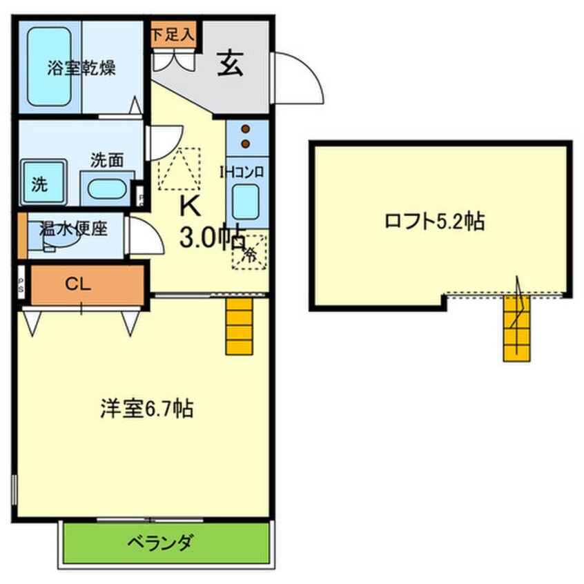 間取図 ｶｰｻｴｽｺｰﾄ