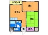 ア－ルアッシュ３９ 2DKの間取り