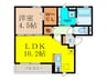 ブランミュール 1LDKの間取り