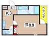 フジパレス水堂町 1Kの間取り