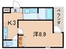 フジパレス水堂町 1Kの間取り