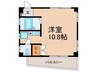 第６六甲センタービル 1Rの間取り