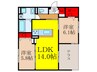 D-residence下田部B 2LDKの間取り