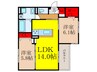 D-residence下田部B 2LDKの間取り