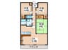平野元町日興マンション 3DKの間取り