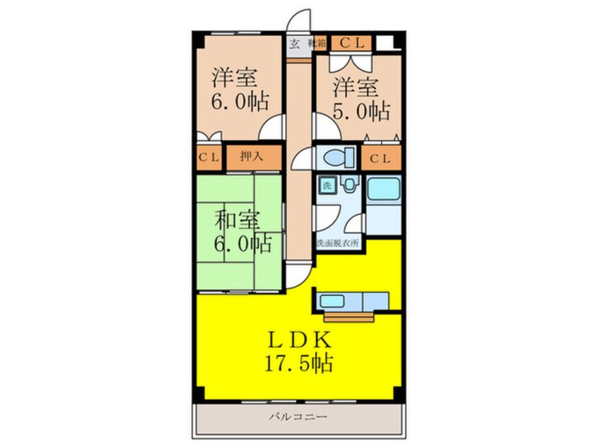 間取図 グリ－ンハイム上山手２