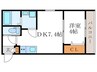 THE GARNET RESIDENCE京大前EAST 1DKの間取り