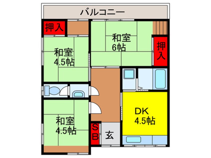 間取図 千原平貸家