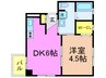 プラ－フ羽坂 1DKの間取り