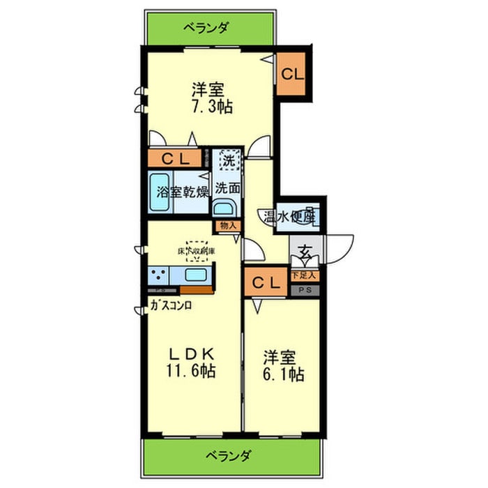 間取り図 ﾌｪﾘｼｰﾄﾞ甲東園