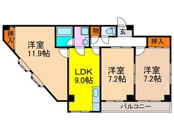 間取図 シャンテＦＵＳＨＩＴＡ
