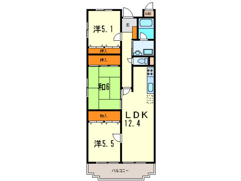 間取図 オ－キッド仁川