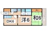 サンライズ今林 2DKの間取り